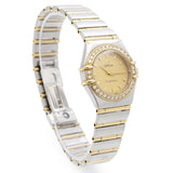 Omega Constellation Two Tone Diamond Bezel Quartz Ladies Watch