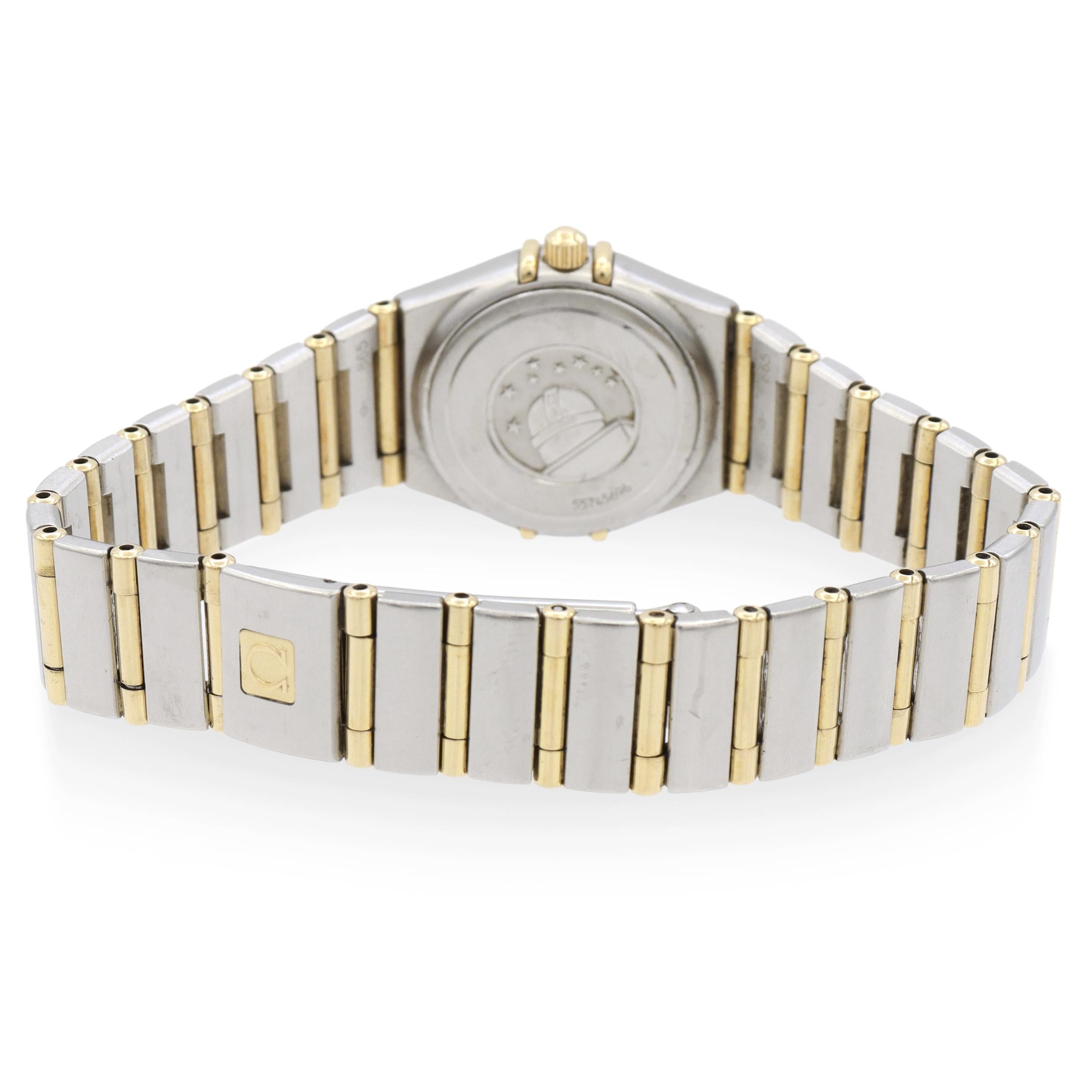 Omega Constellation Two Tone Diamond Bezel Quartz Ladies Watch