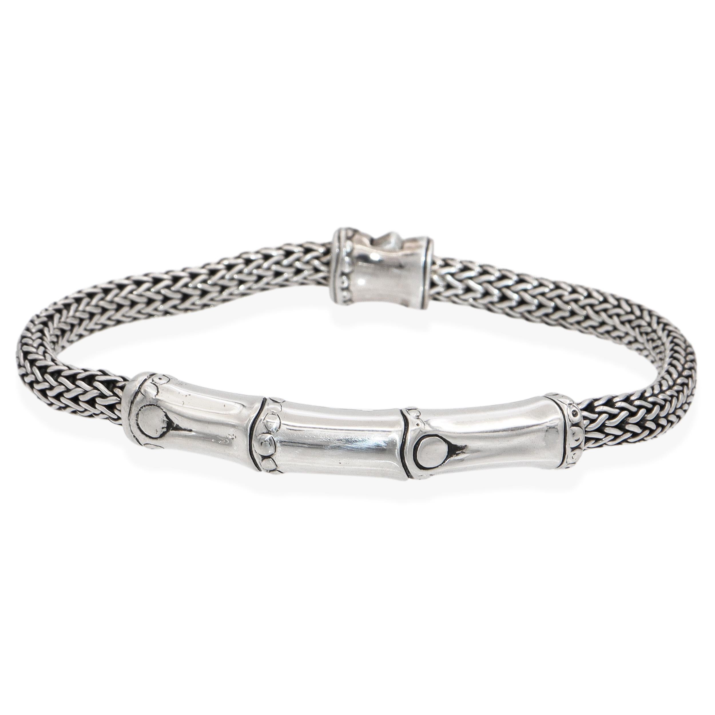 John Hardy Sterling Silver Bamboo Hoop Earrings & Bracelet Set