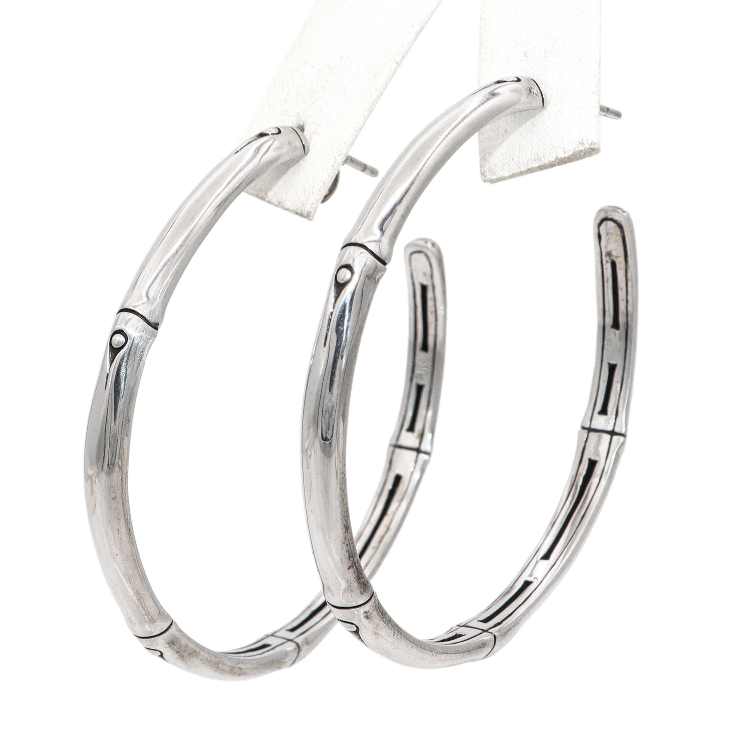 John Hardy Sterling Silver Bamboo Hoop Earrings & Bracelet Set