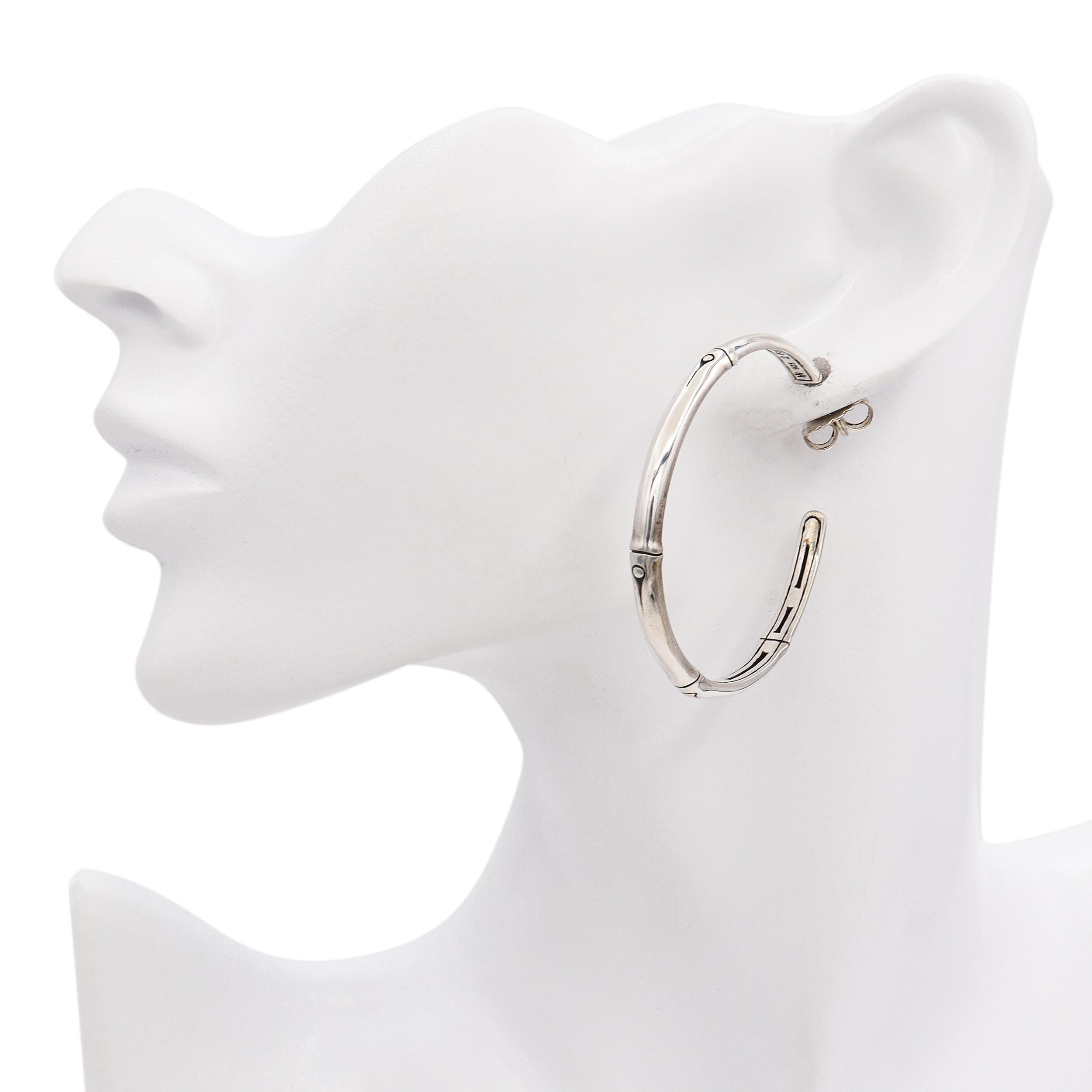 John Hardy Sterling Silver Bamboo Hoop Earrings & Bracelet Set
