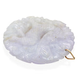 Vintage Yellow Gold Lavender Jadeite Dragon Carving Pendant