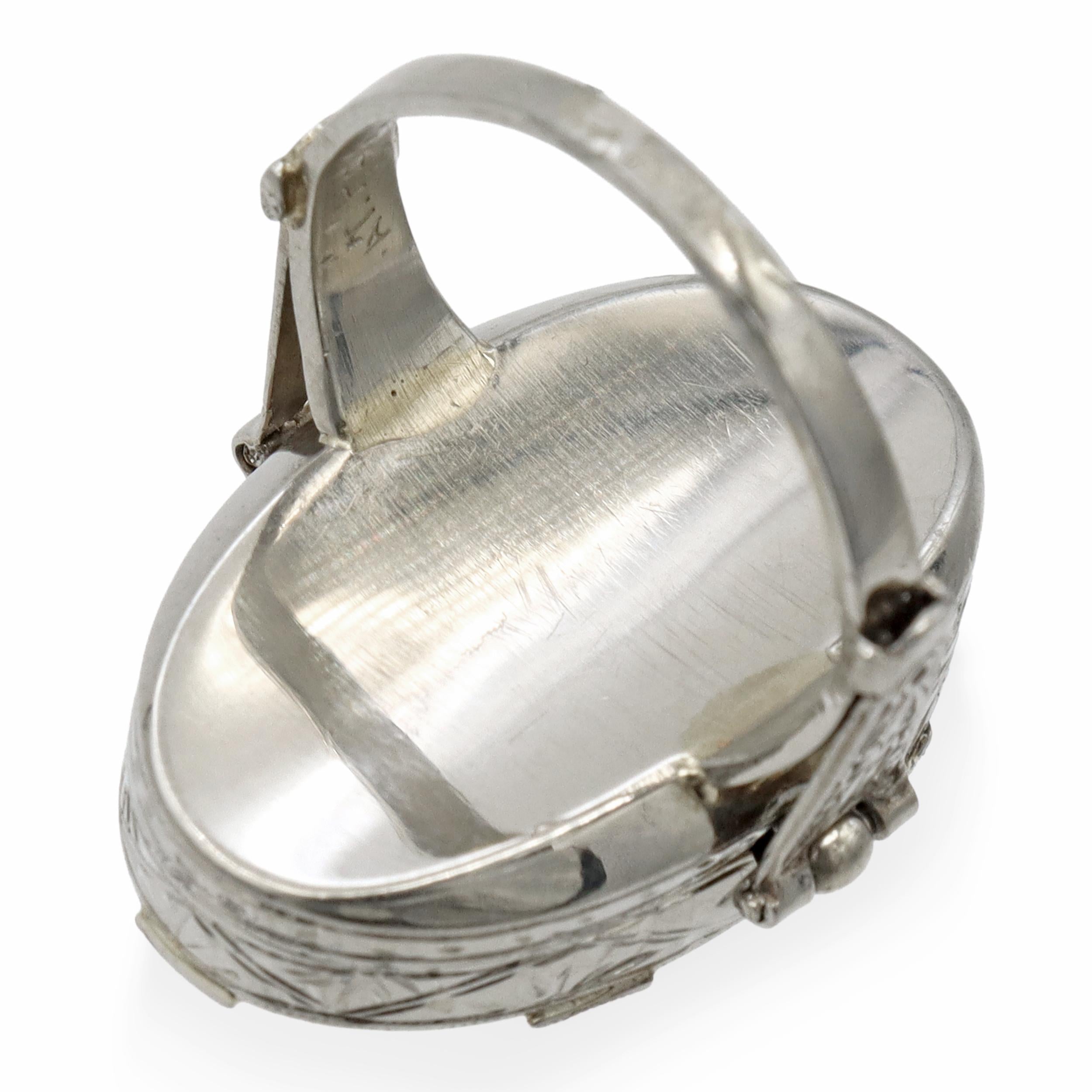 Vintage White Gold and Diamond Handwind Watch Ring