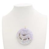 Vintage Yellow Gold Lavender Jadeite Dragon Carving Pendant