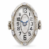 Vintage White Gold and Diamond Handwind Watch Ring