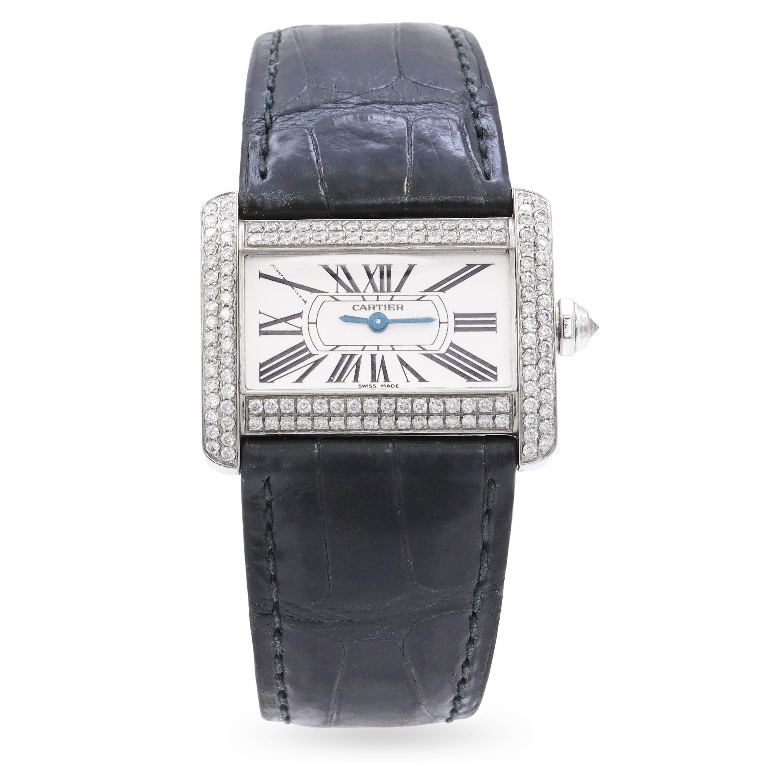 Cartier Tank Divan Stainless Steel and Diamond Quartz Watch Ref. 2599