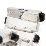 Vintage Jondell Mexican Sterling Silver Black Onyx Modernist Wide Link Bracelet