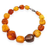 Vintage Butterscotch & Cognac Graduated Amber Bead Necklace