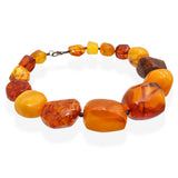 Vintage Butterscotch & Cognac Graduated Amber Bead Necklace