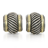David Yurman 14K Gold & Sterling Silver Cable Omega Back Earrings