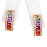 Bellarri 14k Rose Gold 4.10tcw Multi Stone and Diamond Earrings