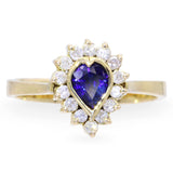 Vintage 12k Yellow Gold Sapphire and Diamond Ring