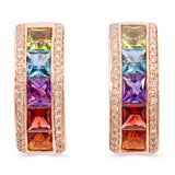 Bellarri 14k Rose Gold 4.10tcw Multi Stone and Diamond Earrings
