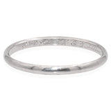 Art Deco Platinum Engraved Wedding Band Ring