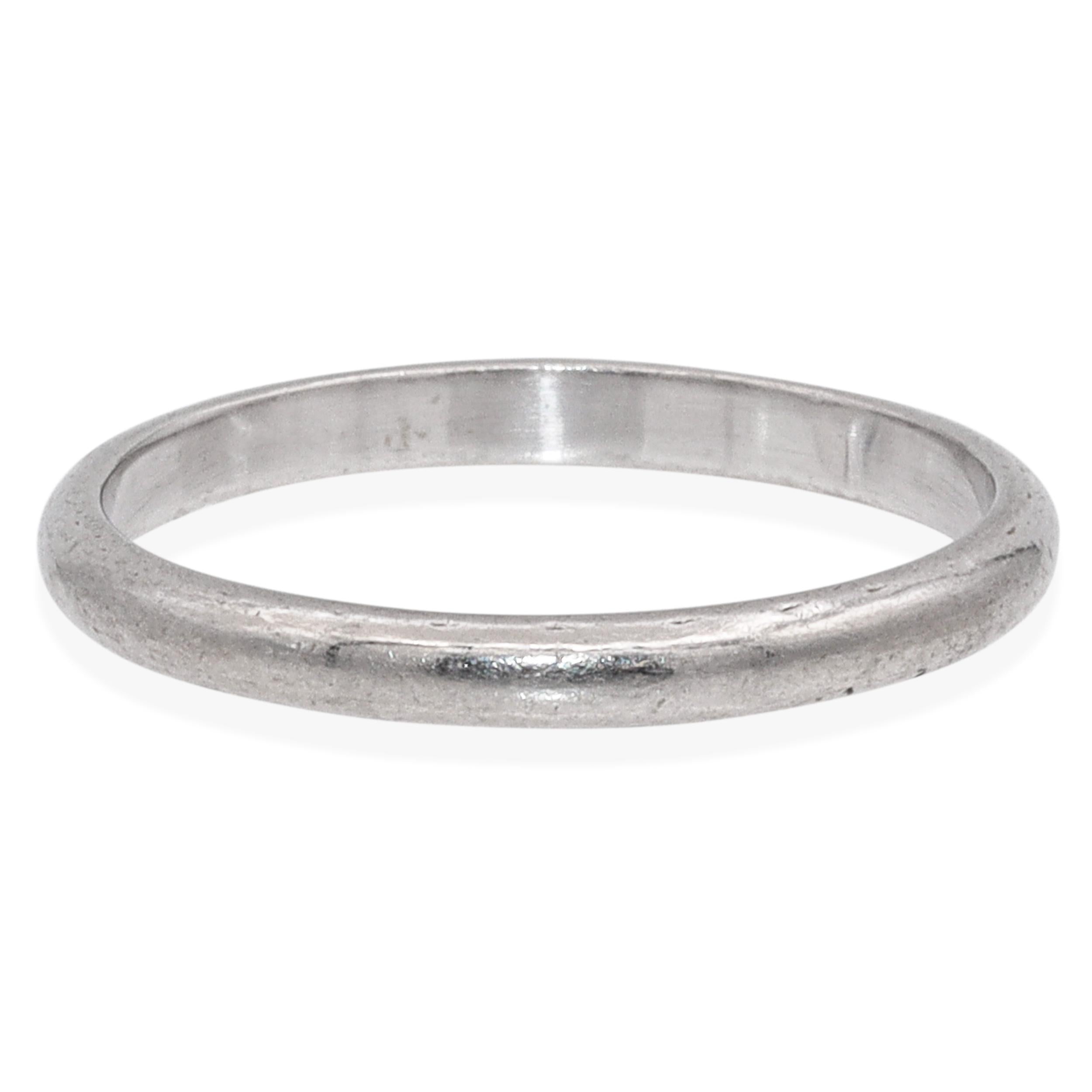 Vintage Platinum & Palladium Classic Wedding Band
