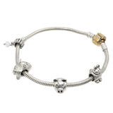 Pandora Sterling Silver and 14k Yellow Gold Slider Charm Bracelet