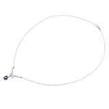 Vintage White Gold 1.11ct Sapphire and Diamond Wing Necklace