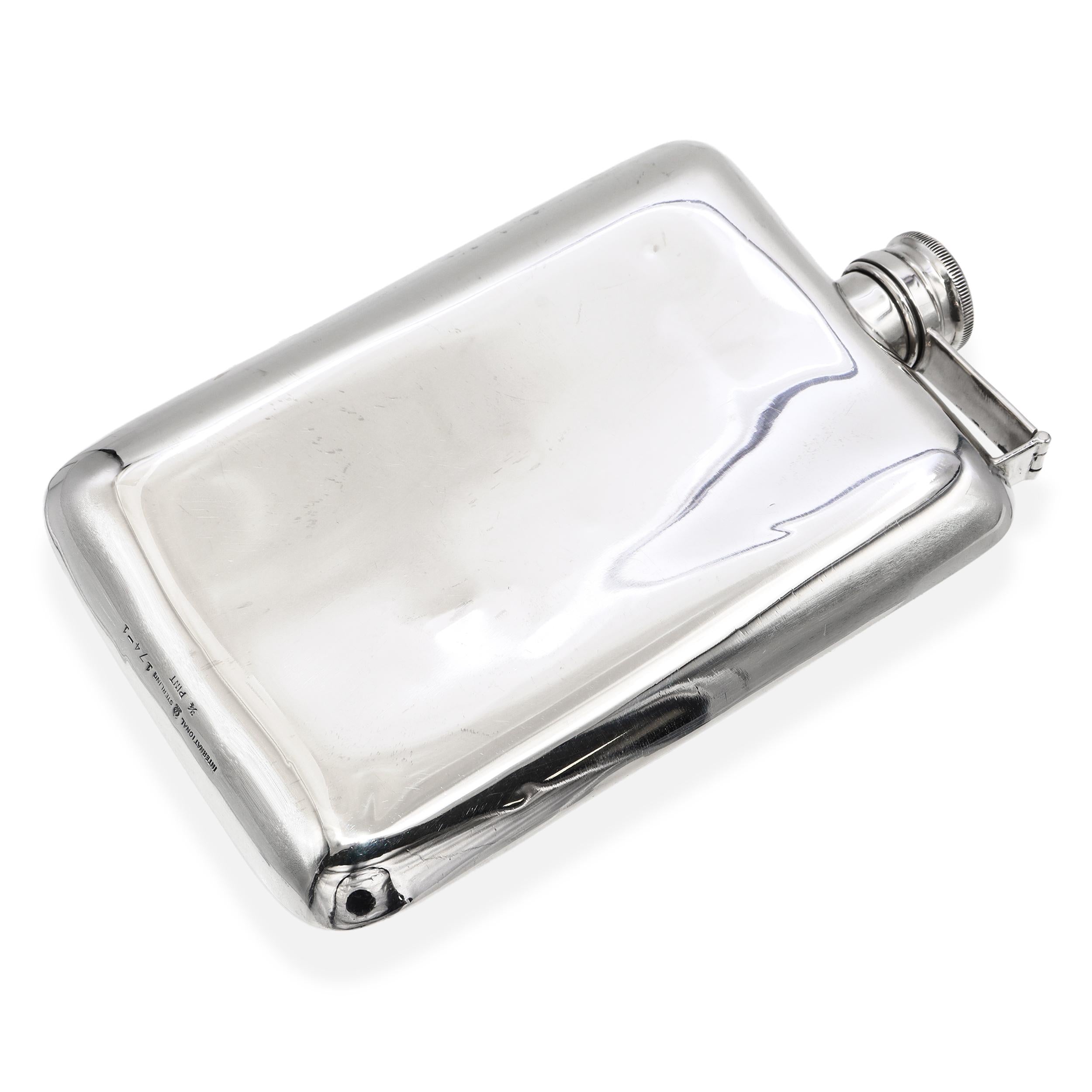 Vintage International Sterling Silver 3/4 Pint Flask