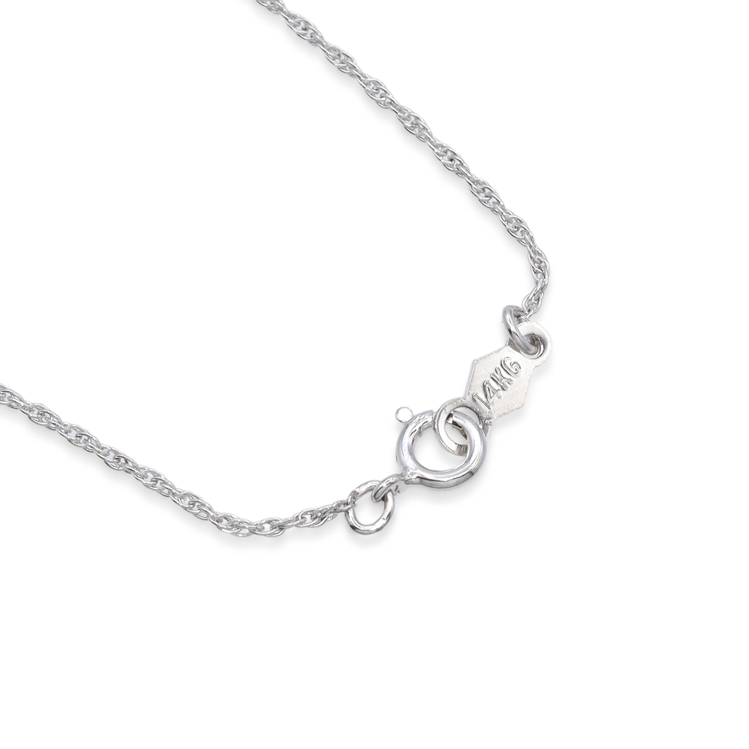 Vintage White Gold 1.11ct Sapphire and Diamond Wing Necklace