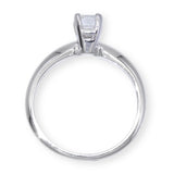 Vintage Platinum 0.59ct Emerald Cut Diamond Solitaire Ring