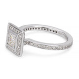 Platinum 0.80tcw Princess Cut Diamond Ring