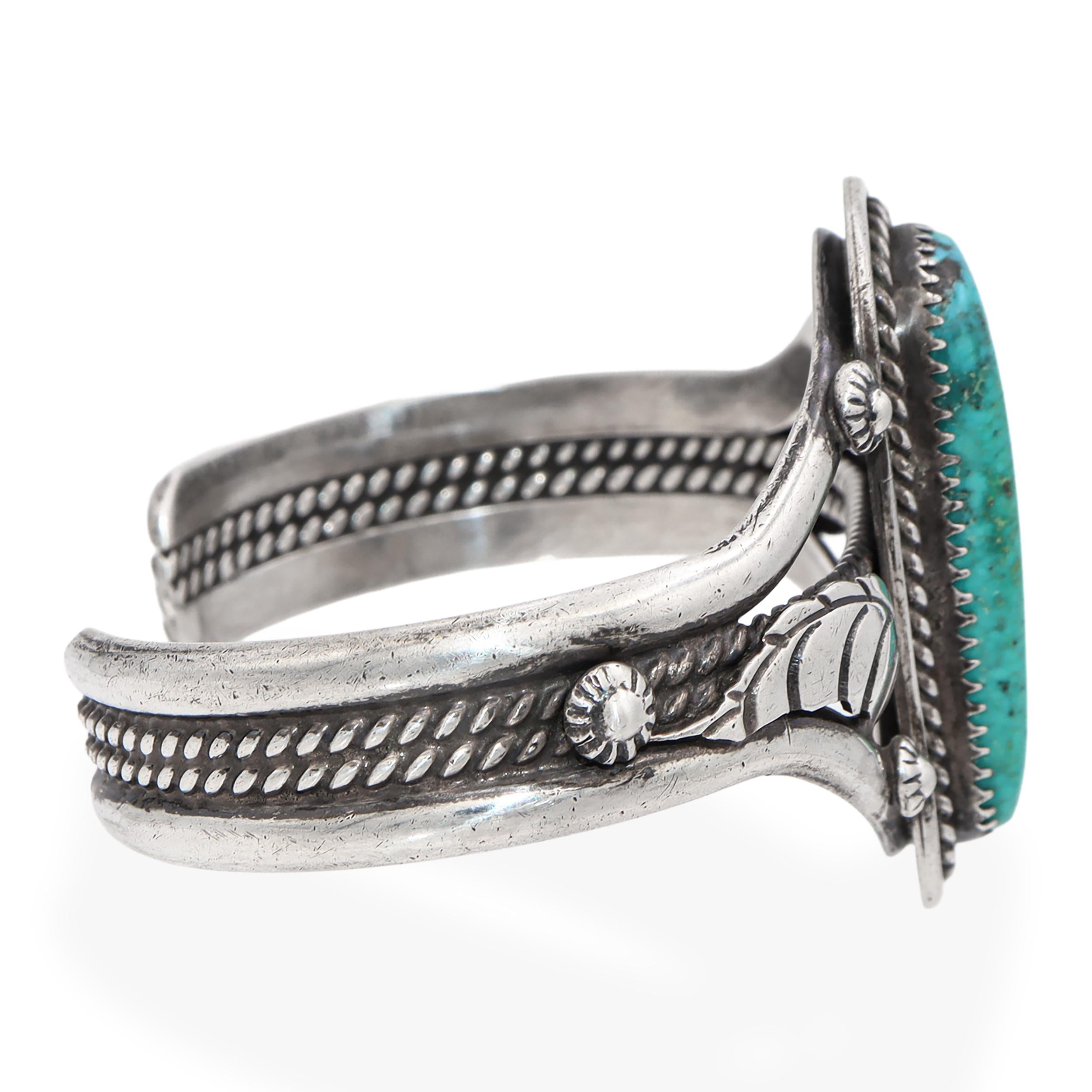 Vintage Teddy Silversmith Navajo Turquoise Cuff Bracelet