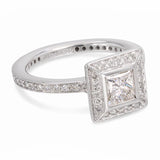 Platinum 0.80tcw Princess Cut Diamond Ring