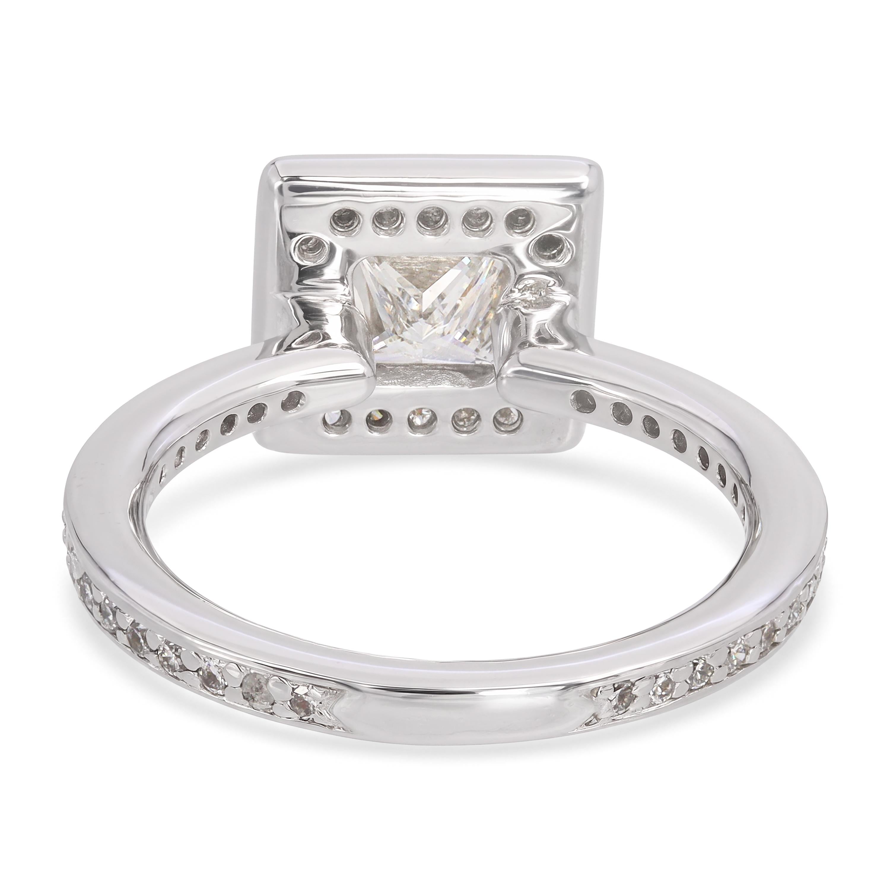 Platinum 0.80tcw Princess Cut Diamond Ring
