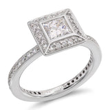 Platinum 0.80tcw Princess Cut Diamond Ring
