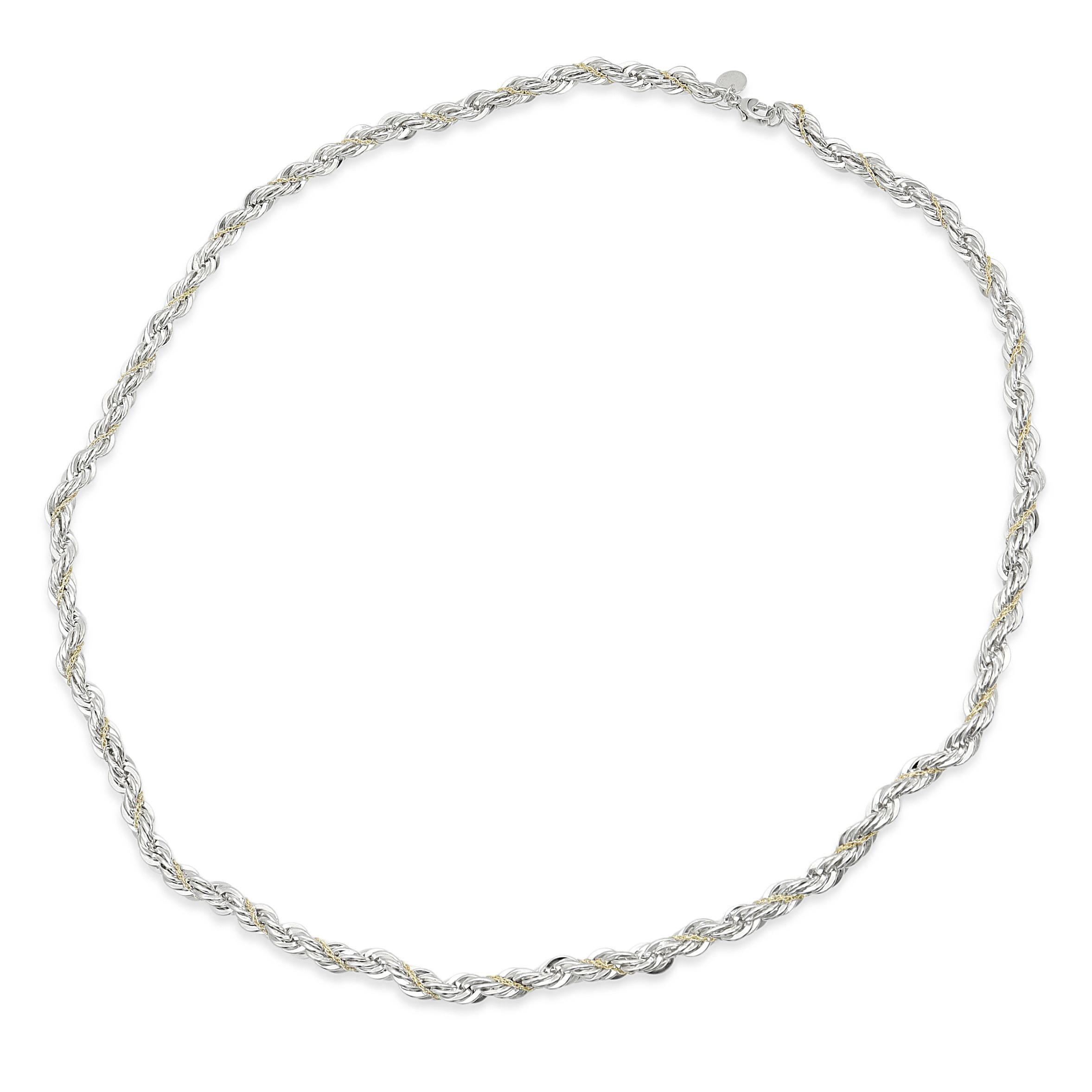 Tiffany & Co. Sterling Silver & 18k Yellow Gold Twisted Rope Necklace