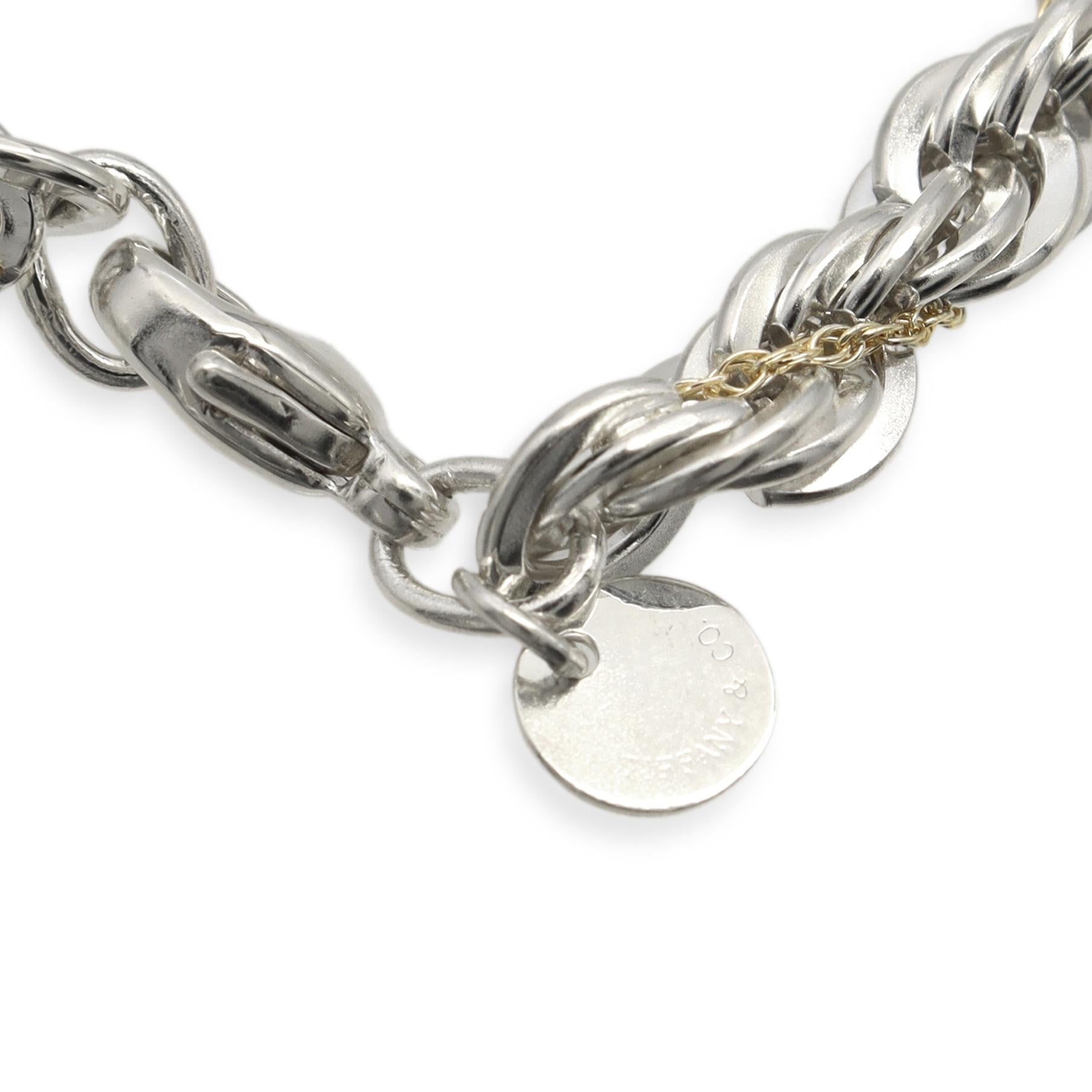 Tiffany & Co. Sterling Silver & 18k Yellow Gold Twisted Rope Necklace