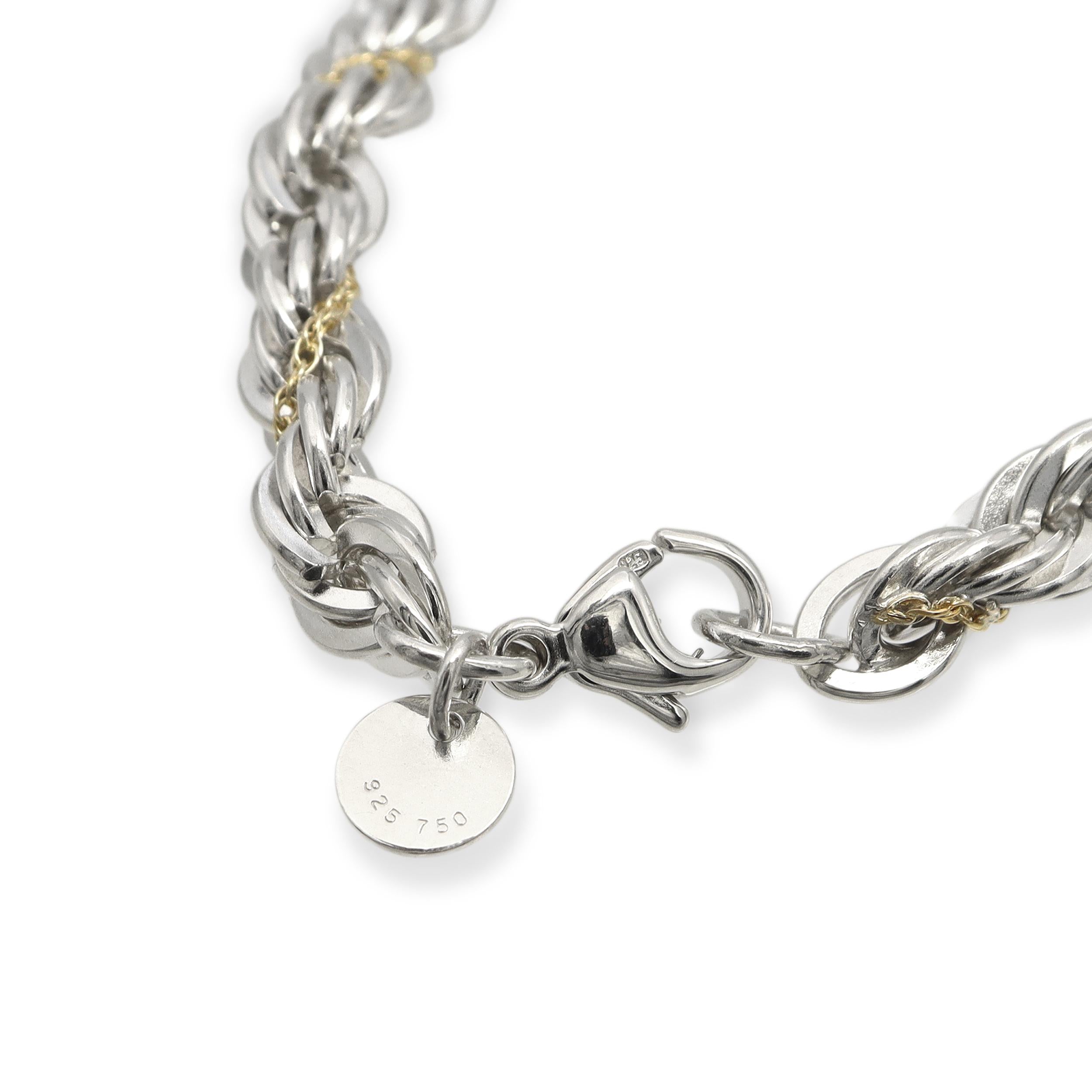 Tiffany & Co. Sterling Silver & 18k Yellow Gold Twisted Rope Necklace