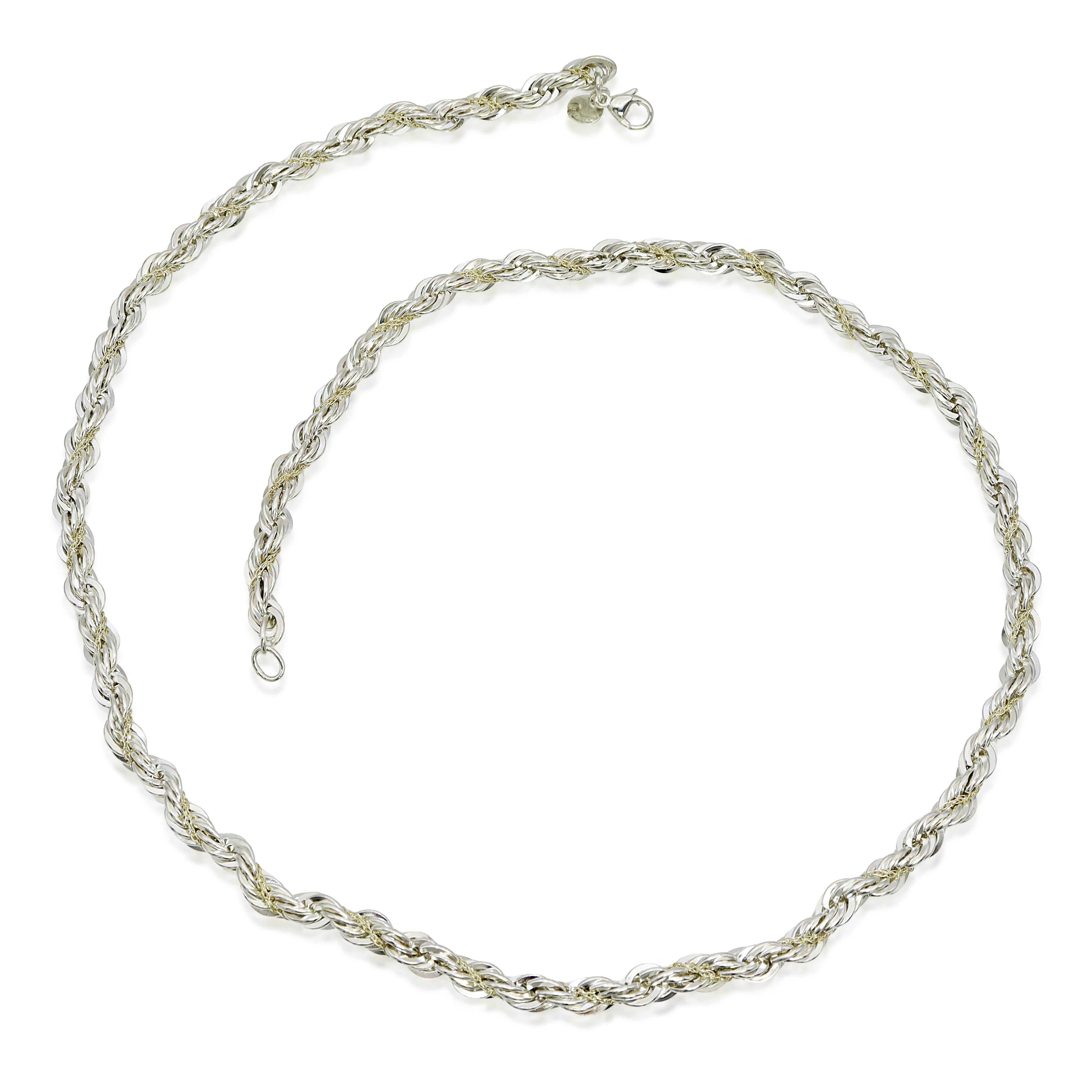 Tiffany & Co. Sterling Silver & 18k Yellow Gold Twisted Rope Necklace