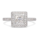 Platinum 0.80tcw Princess Cut Diamond Ring