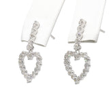 18k White Gold 1.05tcw Diamond Heart Dangle Earrings