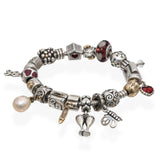 Pandora Sterling Silver and 14k Yellow Gold Slider Charm Bracelet