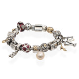 Pandora Sterling Silver and 14k Yellow Gold Slider Charm Bracelet