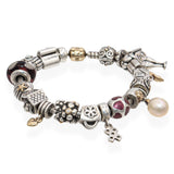 Pandora Sterling Silver and 14k Yellow Gold Slider Charm Bracelet