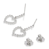 18k White Gold 1.05tcw Diamond Heart Dangle Earrings