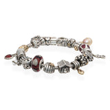 Pandora Sterling Silver and 14k Yellow Gold Slider Charm Bracelet