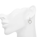 18k White Gold 1.05tcw Diamond Heart Dangle Earrings