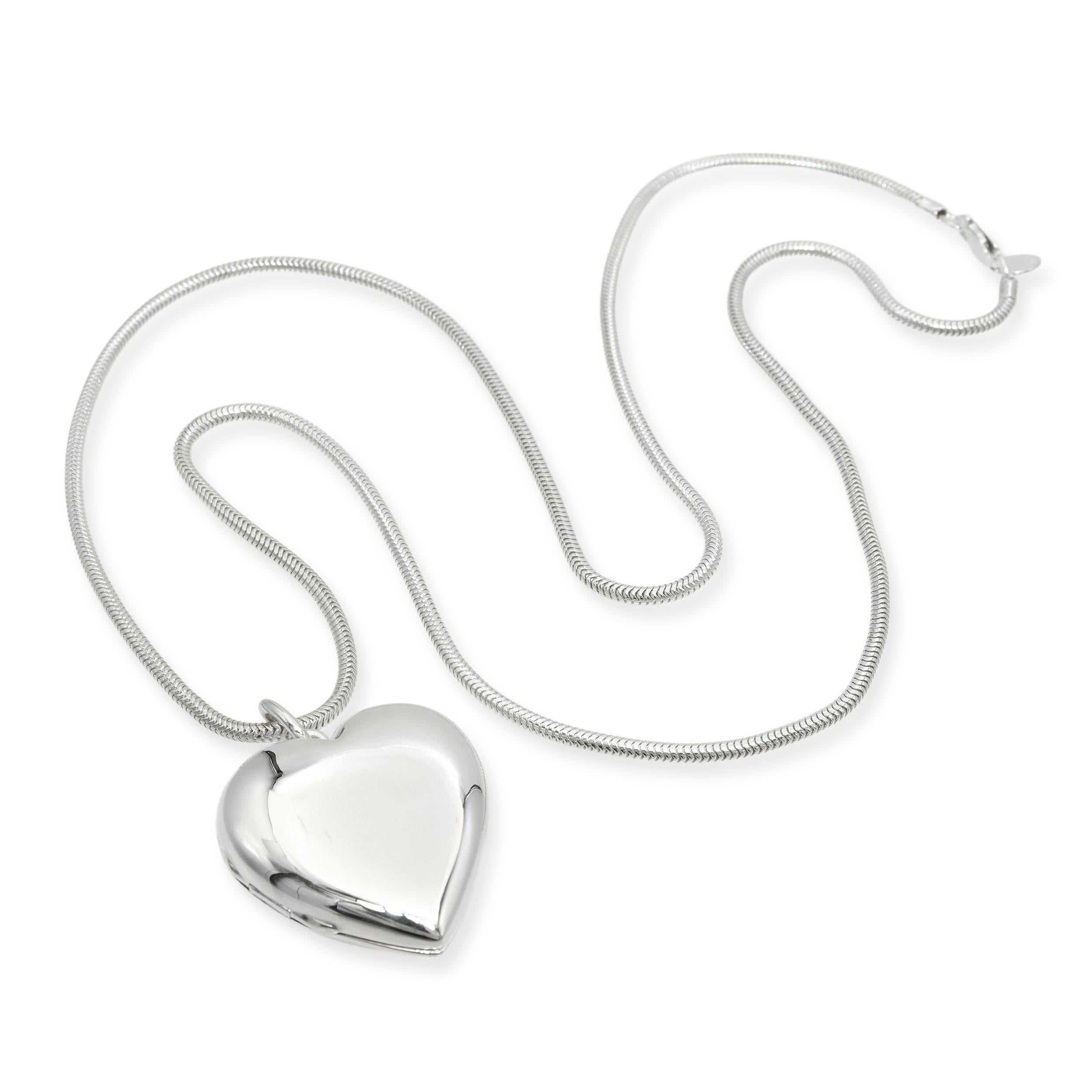 Tiffany & Co. Sterling Silver Heart Locket Pendant Necklace