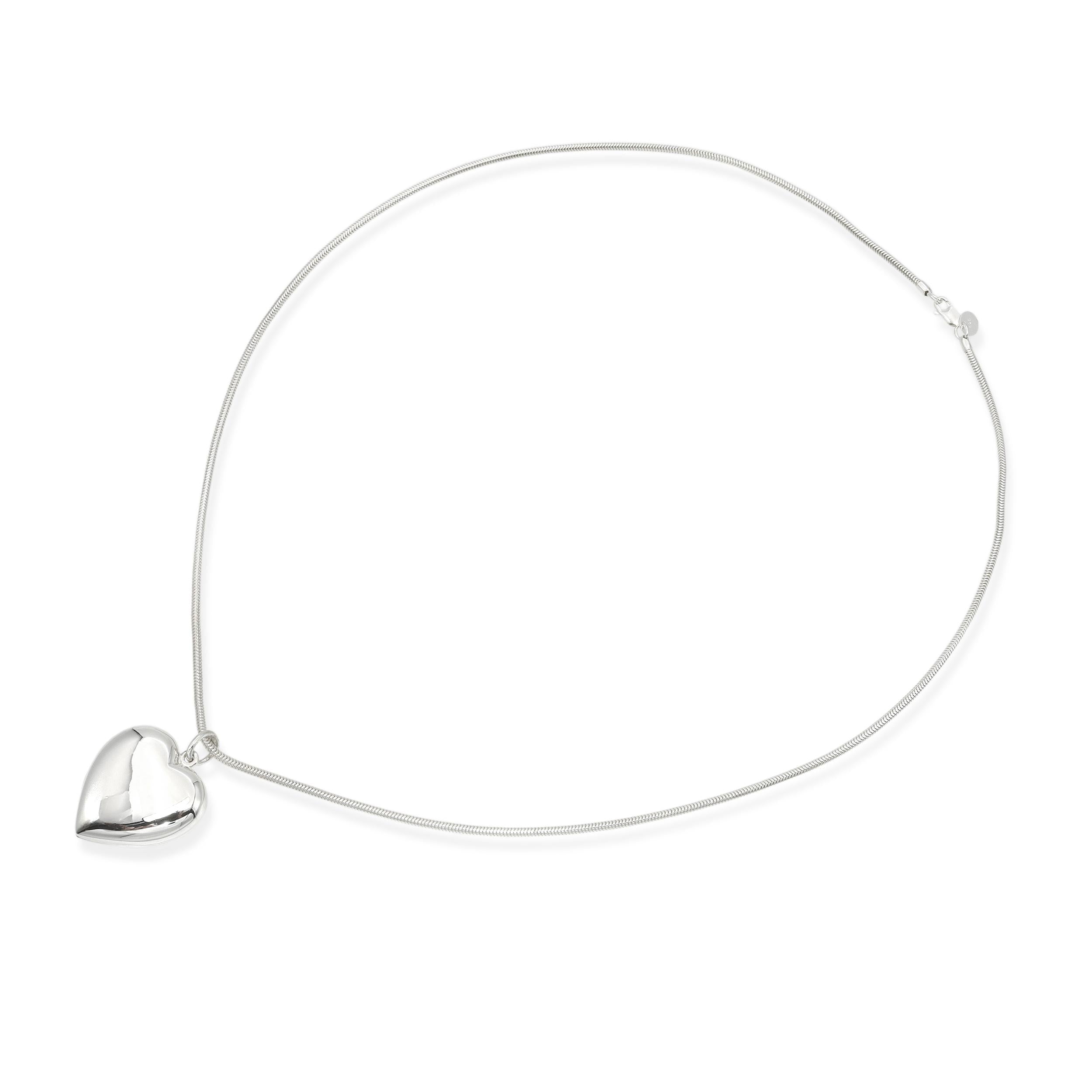 Tiffany & Co. Sterling Silver Heart Locket Pendant Necklace
