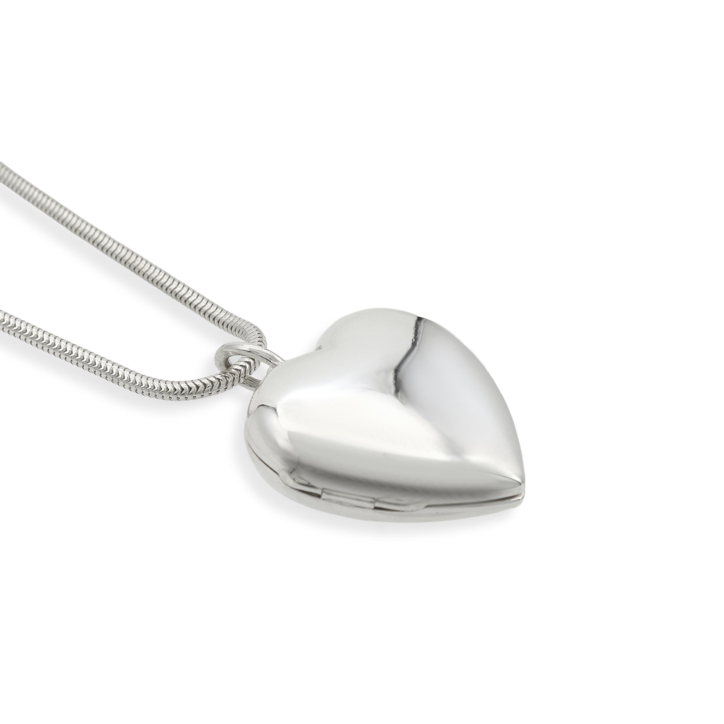 Tiffany & Co. Sterling Silver Heart Locket Pendant Necklace