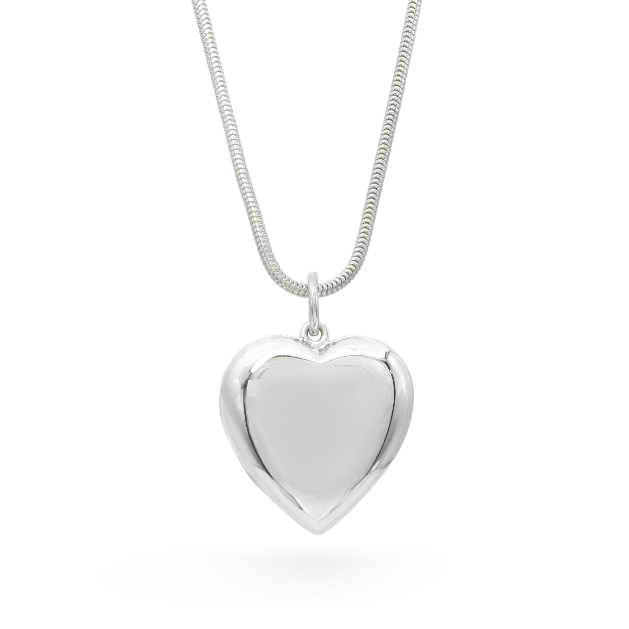 Tiffany & Co. Sterling Silver Heart Locket Pendant Necklace