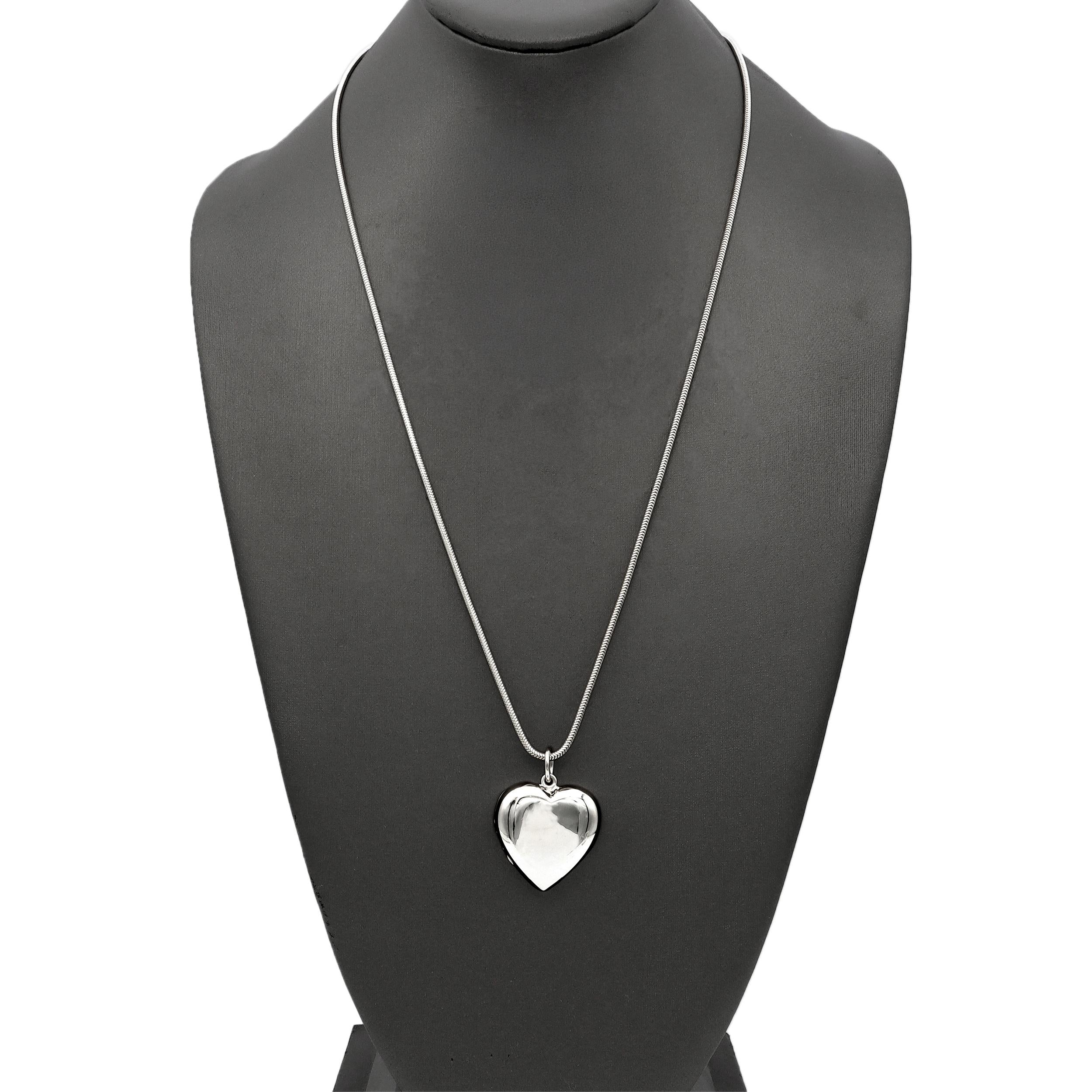 Tiffany & Co. Sterling Silver Heart Locket Pendant Necklace