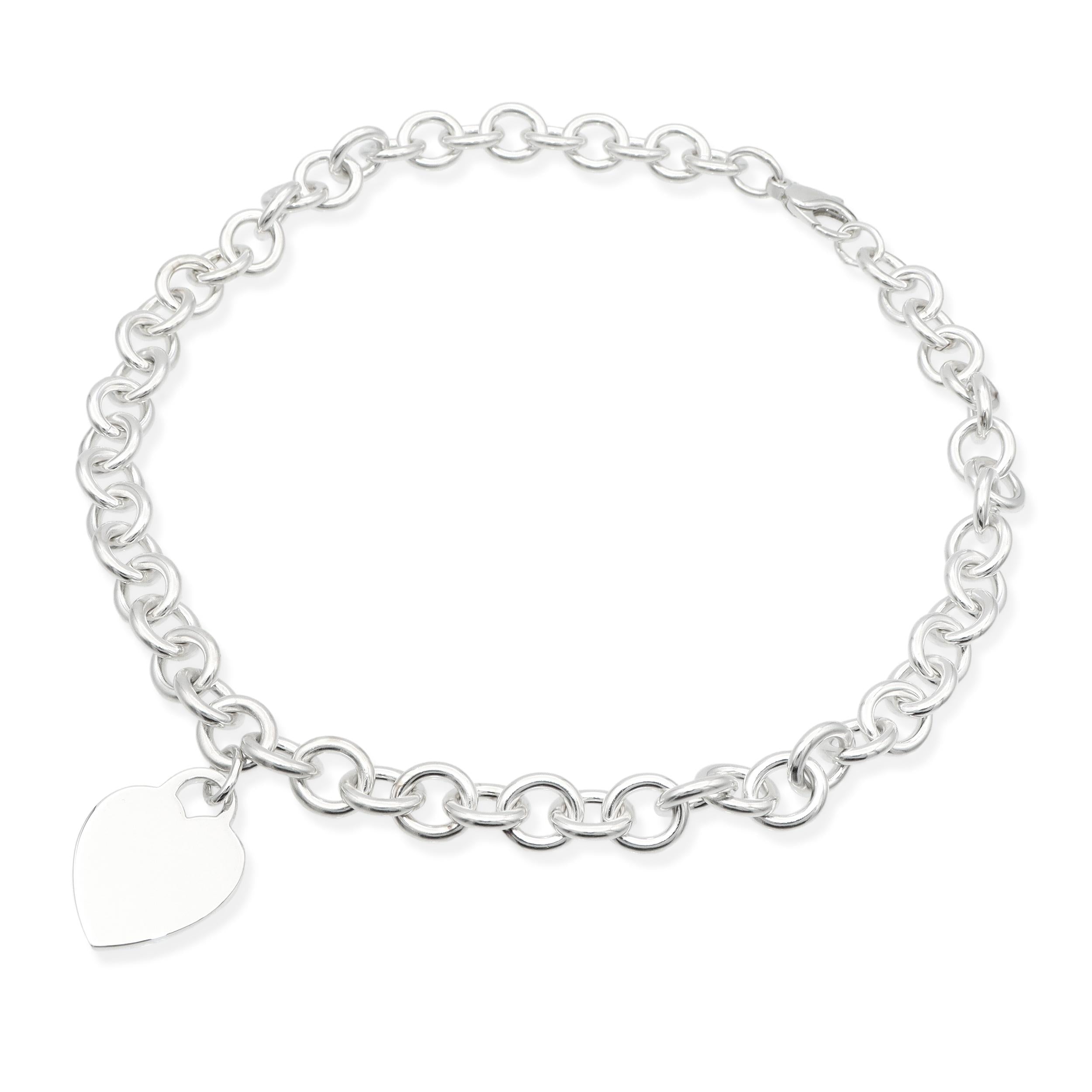 Tiffany & Co. Sterling Silver Heart Tag Chain Link Necklace