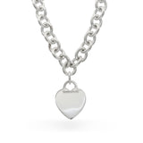 Tiffany & Co. Sterling Silver Heart Tag Chain Link Necklace