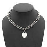 Tiffany & Co. Sterling Silver Heart Tag Chain Link Necklace