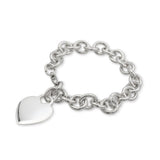 Tiffany & Co. Sterling Silver Heart Tag Charm Link Bracelet
